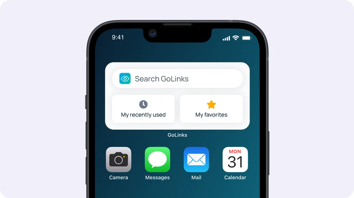 GoLinks® widget to mobile home screen